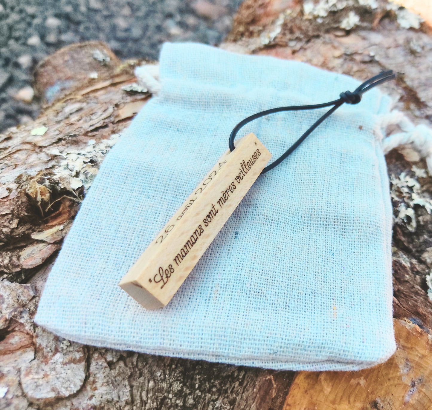 Porte-clés bois de hêtre personnalisé