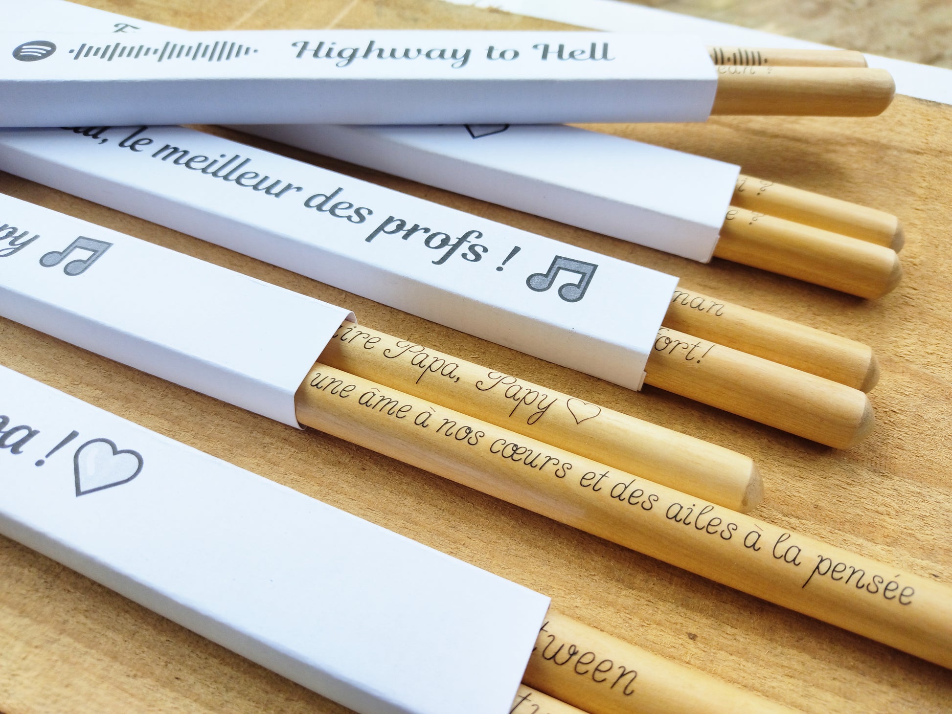 Baguettes de batterie avec étui personnalisé