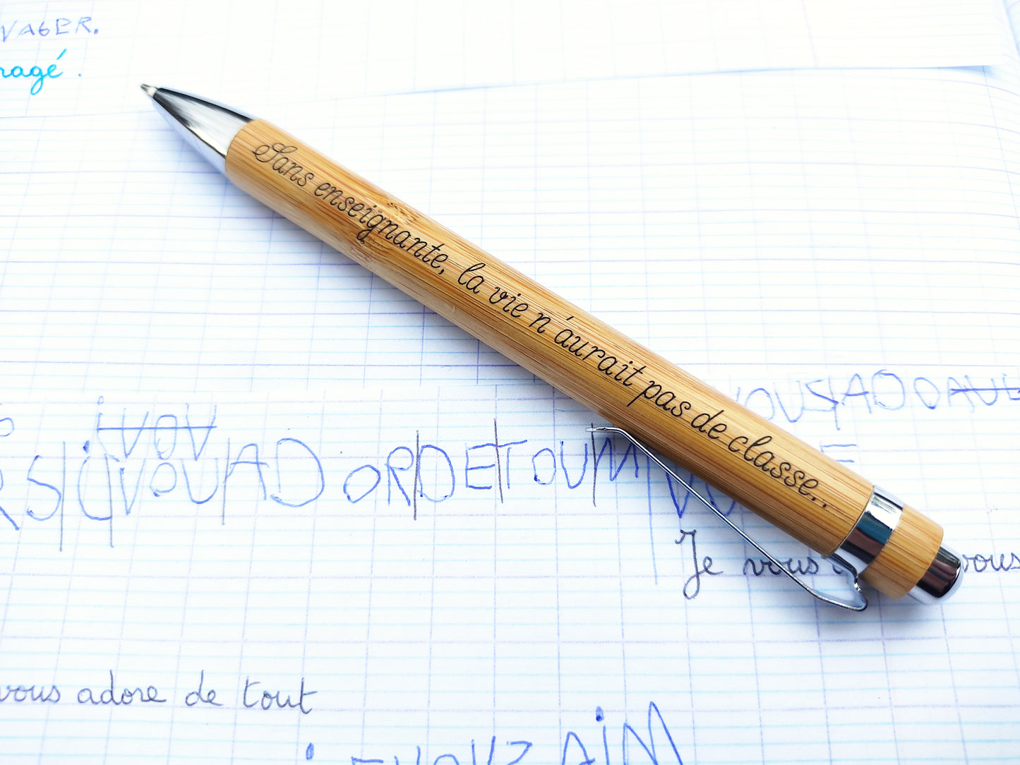 Stylo bois bambou personnalisé avec étui - L'Atelier du bois 88