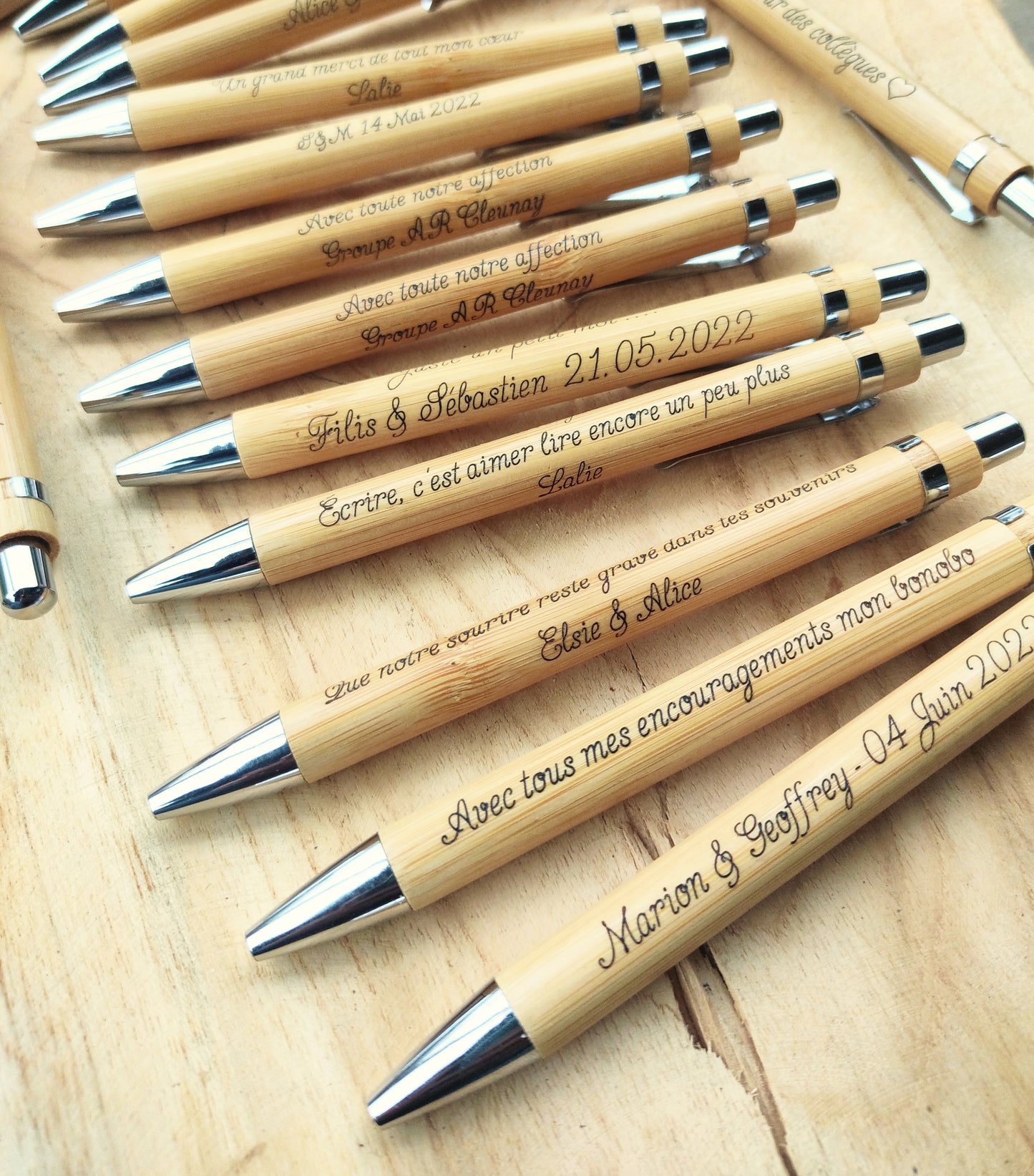Stylo bois bambou personnalisé avec étui - L'Atelier du bois 88