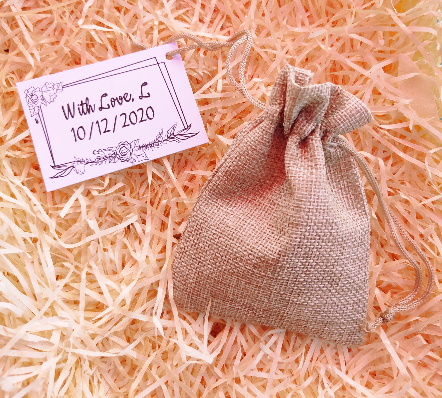 Pochon cadeau toile de jute pour boîte et médiators