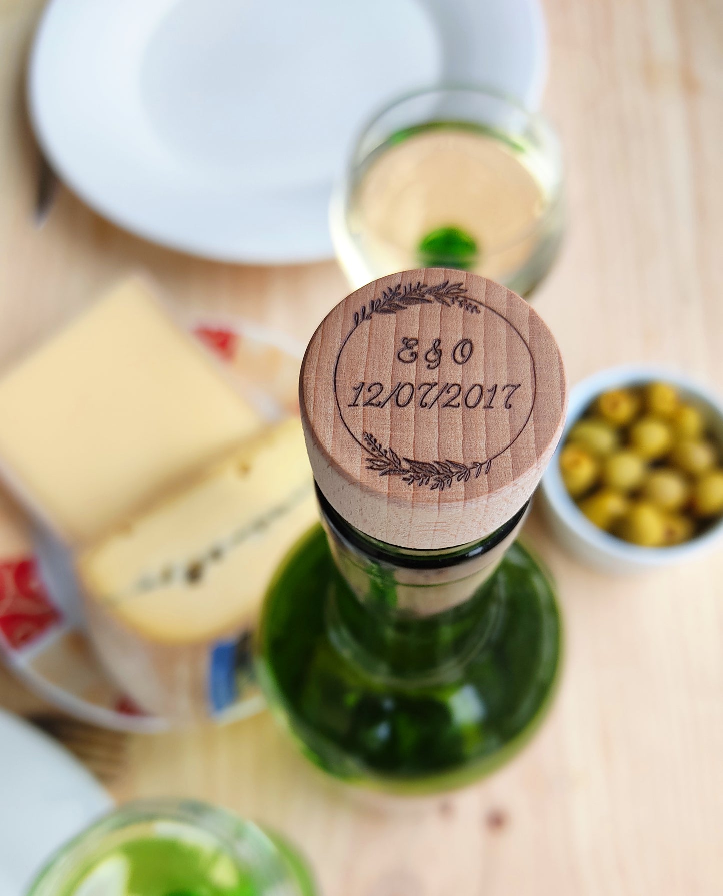 Bouchon bouteille de vin spécial St-Valentin personnalisé - L'Atelier du bois 88