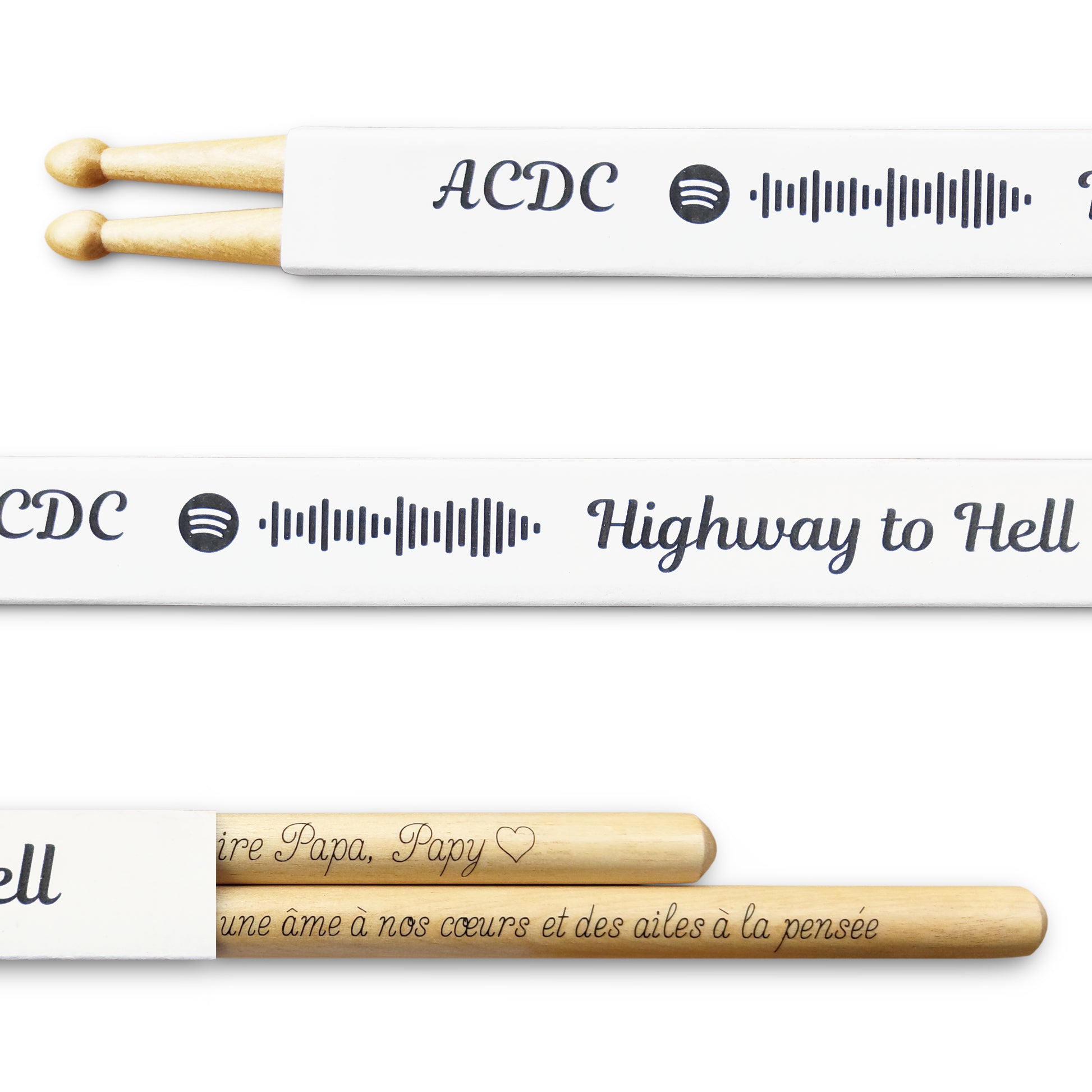 Baguettes batterie personnalisées - L'Atelier du bois 88