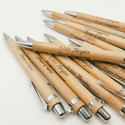 Stylo et boîte en bois personnalisés
