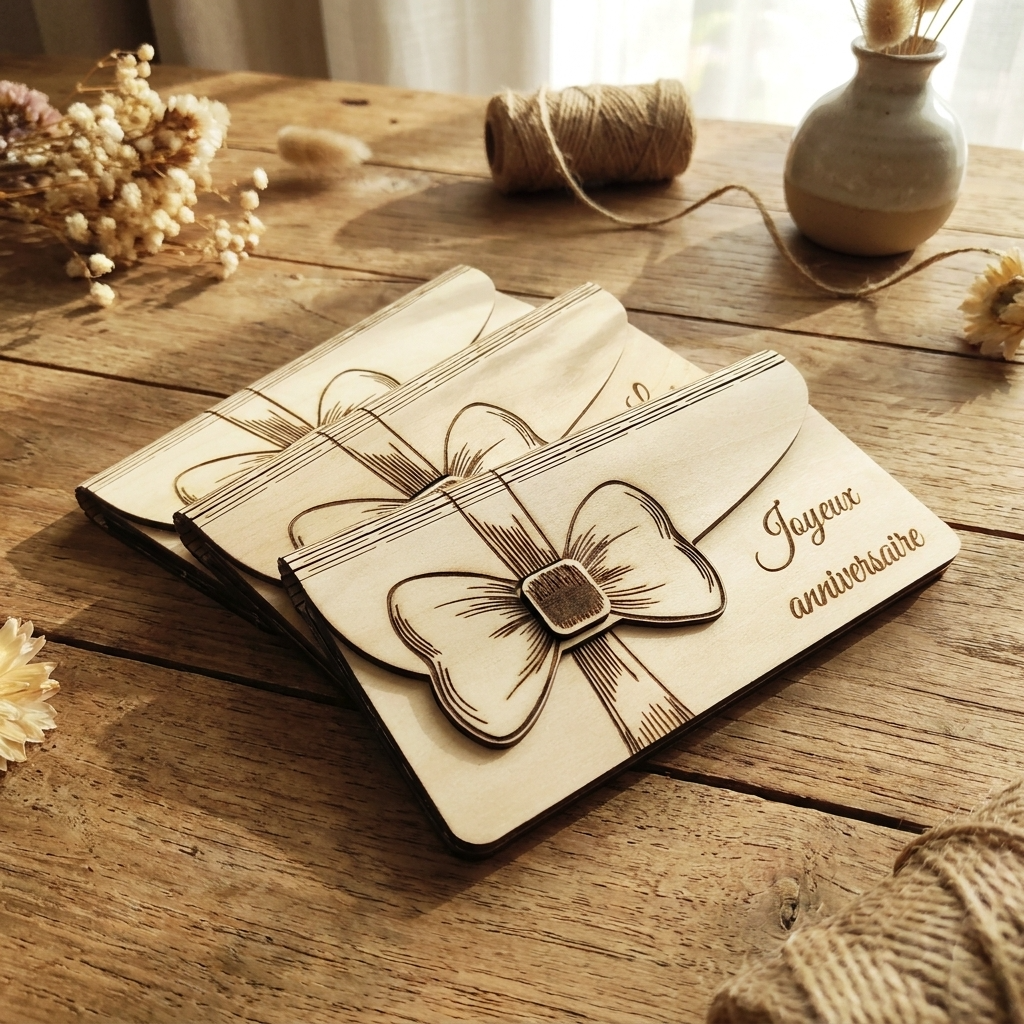 Enveloppe en bois personnalisée