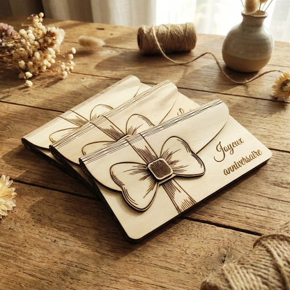 Enveloppe en bois personnalisée