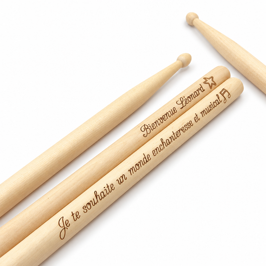 Baguettes de batterie 5A personnalisées - Cadeau unique pour batteur