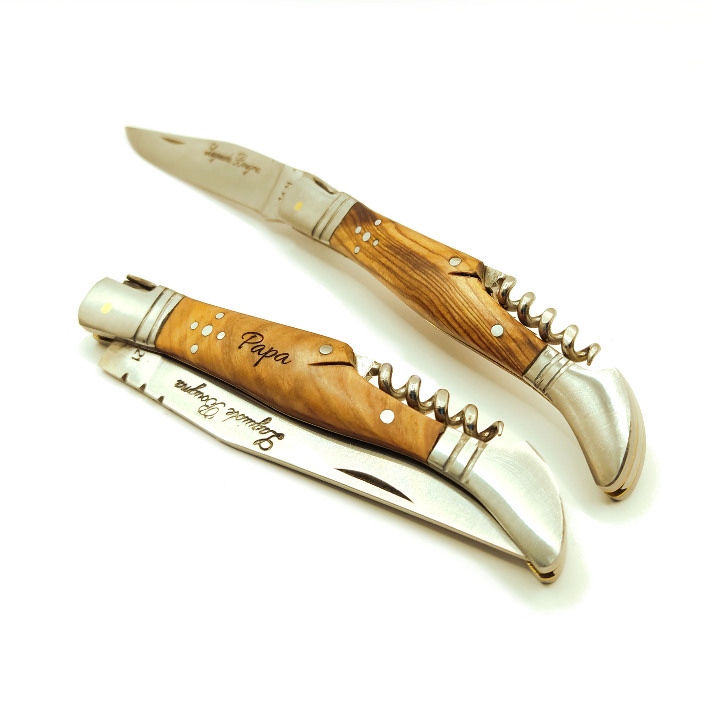 Couteau Laguiole Bougna en bois personnalisé et tire-bouchon