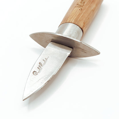 Couteau à huître avec garde et manche bois personnalisé