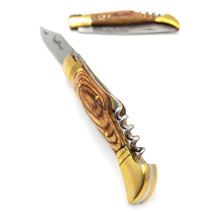 Couteau Laguiole Bougna en bois personnalisé et tire-bouchon