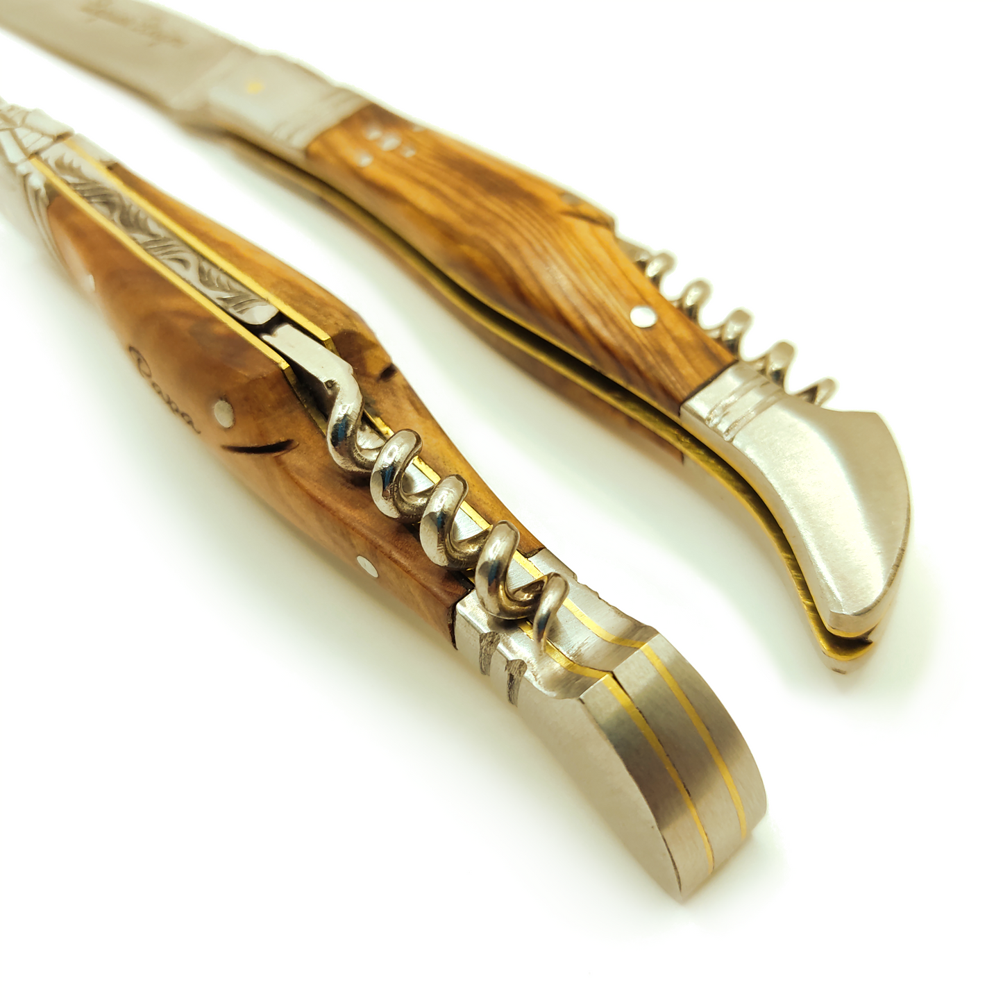 Couteau Laguiole Bougna en bois personnalisé et tire-bouchon