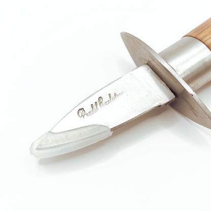Couteau à huître avec garde et manche bois personnalisé