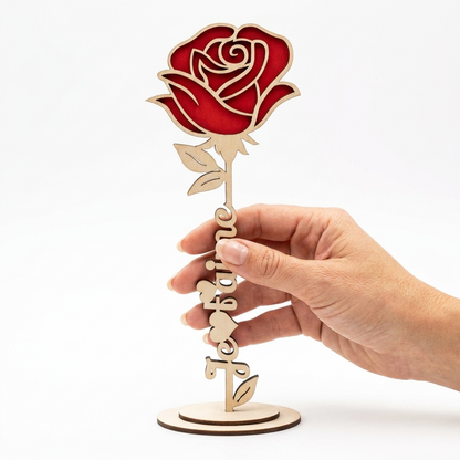 Fleurs en bois personnalisées