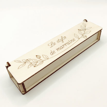 Stylo et boîte en bois personnalisés