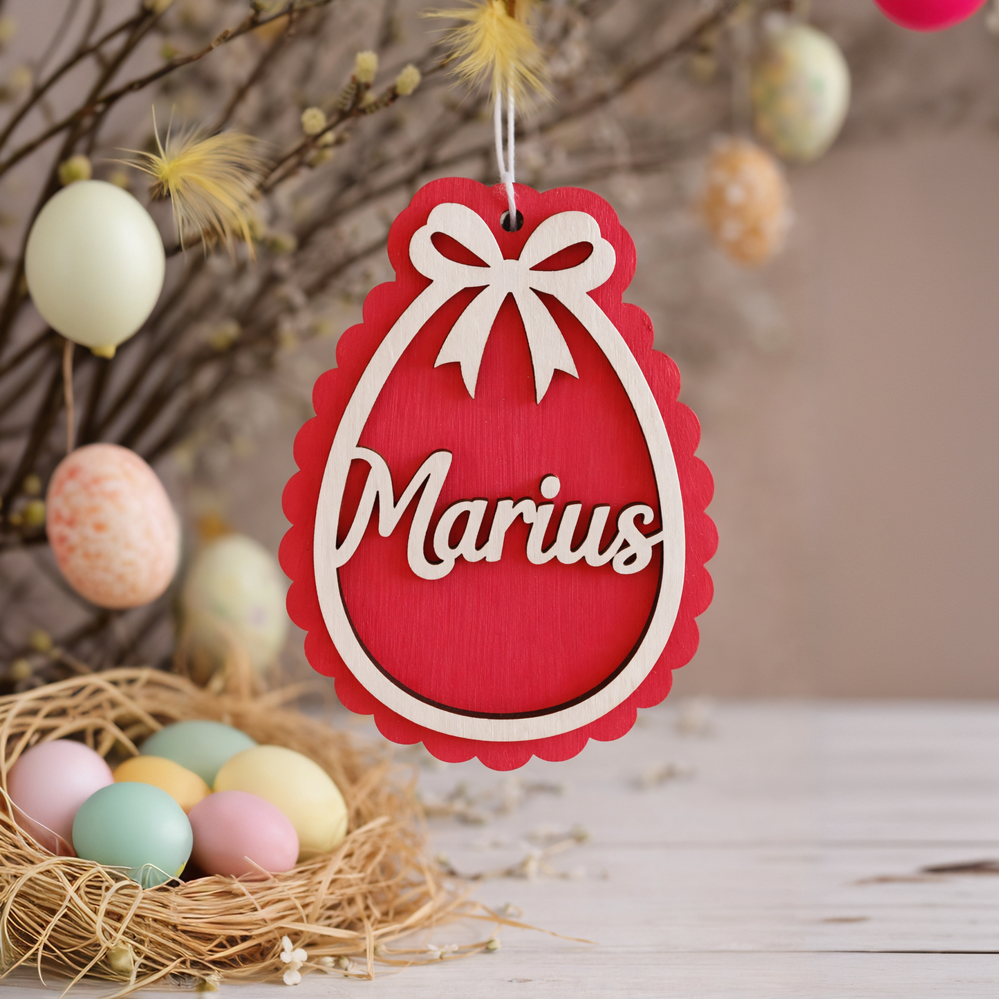 Œuf de pâques avec prénom personnalisé