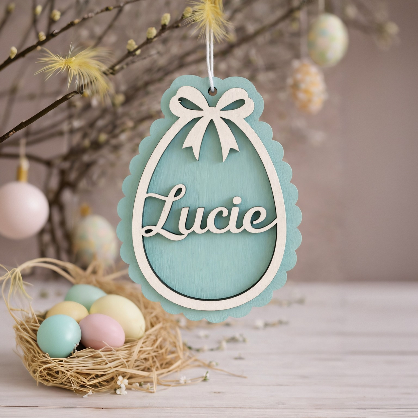 Œuf de pâques avec prénom personnalisé