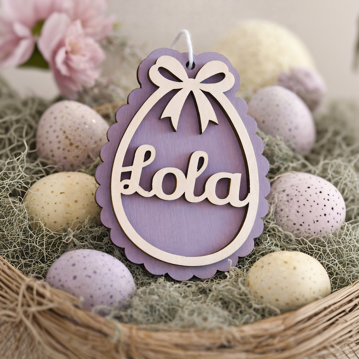 Œuf de pâques avec prénom personnalisé