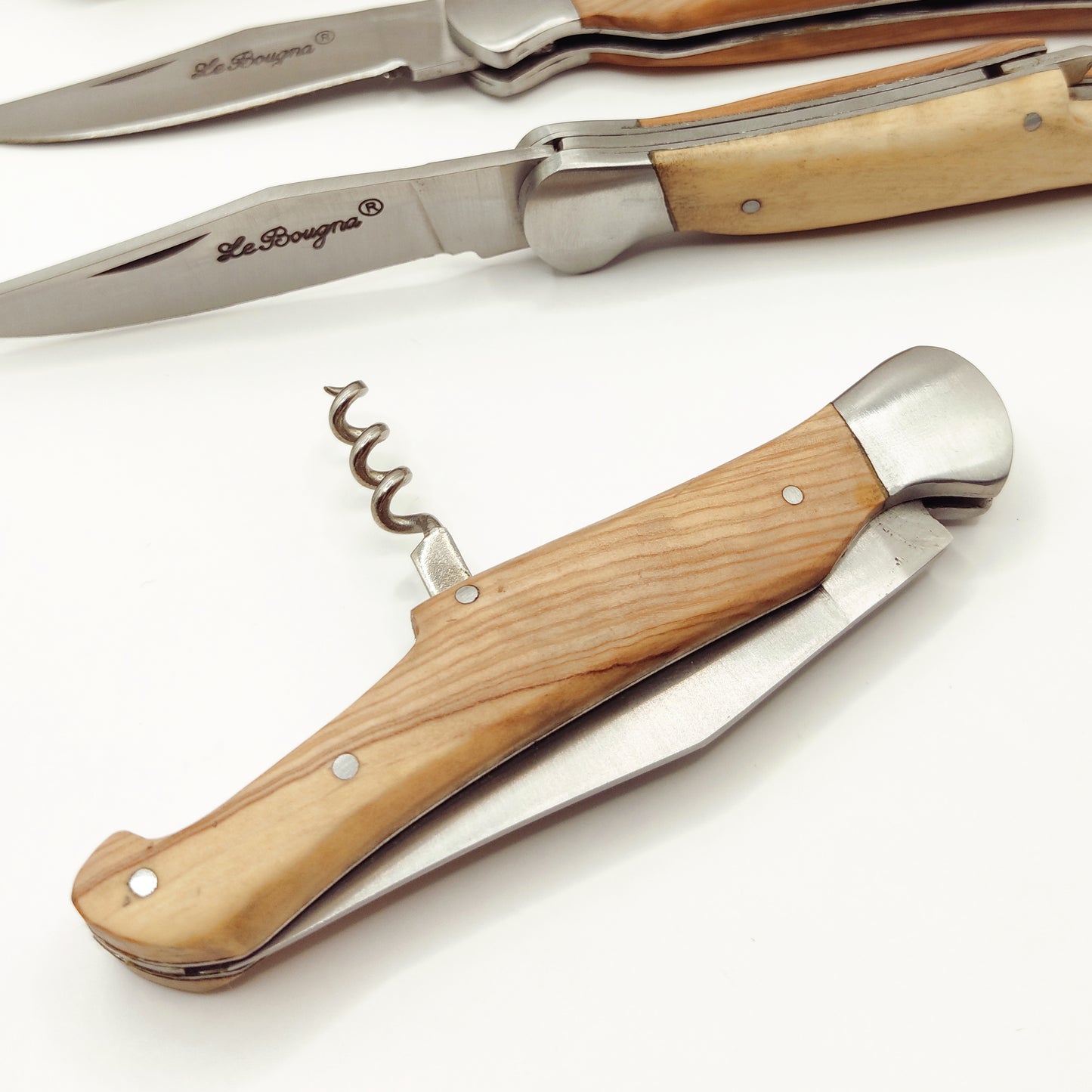 Couteau rustique en bois personnalisé et tire-bouchon
