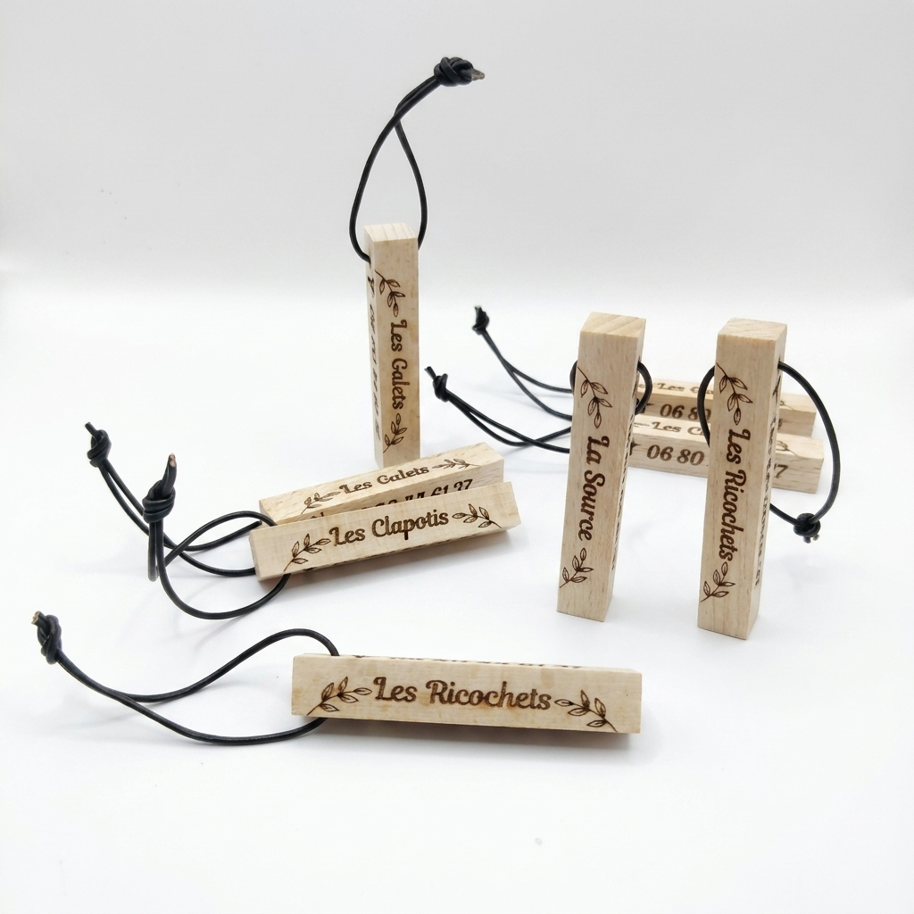 Porte-clés bois de hêtre personnalisé