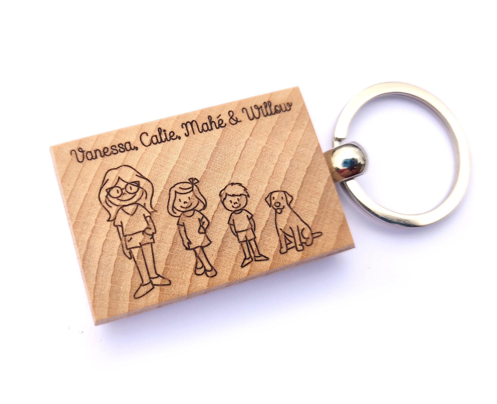 Porte clef Biscuit petit beurre en bois personnalisable 2 faces