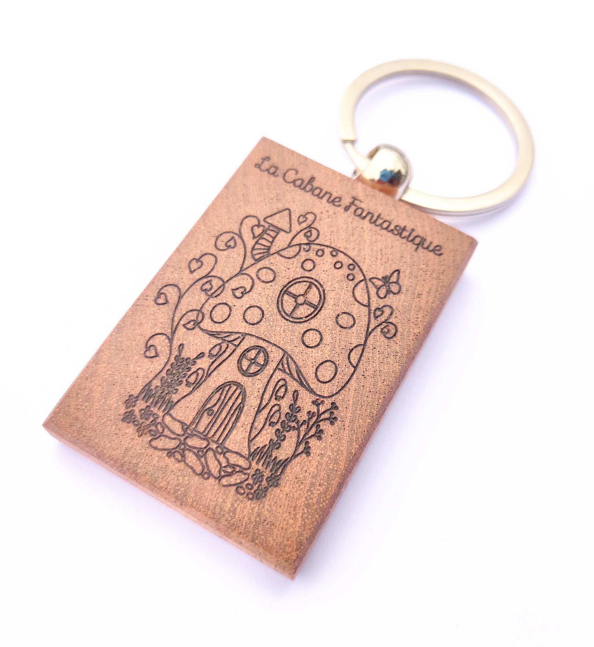 2 Pcs Porte Clef Couple Loutre Porte-Clés Personnalisés en Bois